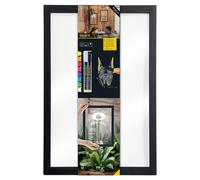 Tableau Mural Ardoise Verre/Bois Noire 40X60Cm - Securit
