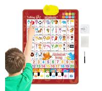 Tableau Mural avec Alphabet - Tableau pédagogique bilingue de 40 cm, Jouet éducatif Parlant, Jeu interactif avec numéros de Lettres | Pratique du langage Musical pour de 1 à 6 Ans Fe