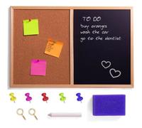 Tableau Mural - Creative Home - 60 x 40 cm - Liege et Craie Noir - Cadre en Pin - Eponge et Epingles Incluses