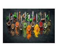 Tableau mural cuillière d'épices CEANOTHE - 45x65 cm - Cuisine
