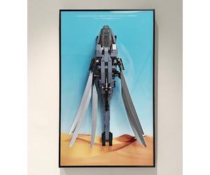 Tableau Mural d'affichage pour Lego 10327 Icons Dune Atreides Royal Ornithopter, peintures décoratives pour Adultes, Support Mural pour Voiture modèle Compatible avec Lego, 75 x 45 cm, pour modèles
