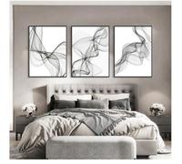 Tableau mural d'art abstrait noir et blanc Line Art Images style Poster noir et blanc Image de salon sans cadre Décoration