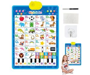 Tableau Mural De L'alphabet Électronique - Tableau Mural Audio Anglais En PVC 41x55,5 Cm, Tablau Mral De L'alphabet Interactif Électronique Chaŕt| Affiche De Discours Parlant Pour Les Filles D'anniv