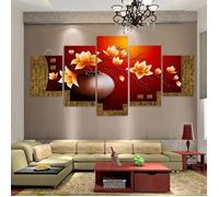 Tableau Mural Décor Peinture Toile Murale Affichage Vase à Fleur sans Cadre 50PCS