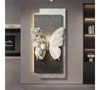 Tableau Mural Décoratif en Grès, Peinture Décorative Moderne À Suspendre, Tenture Murale Intérieure Cadeau, Suspendre Sculptures Artistiques pour Salons Et Chambres(Black 5,50x100cm/19.7x39.4in)