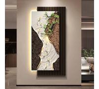 Tableau Mural Décoratif en Grès, Peinture Décorative Moderne À Suspendre, Tenture Murale Intérieure Cadeau, Suspendre Sculptures Artistiques pour Salons Et Chambres(Black 3,50x100cm/19.7x39.4in)