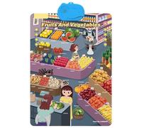 Tableau mural électronique pour enfants - Outil d'apprentissage stimulant - Améliore les compétences cognitives pour les animaux, les légumes, les fruits - Affiche d'apprentissage électronique