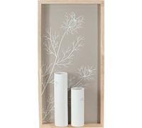 Tableau mural en bois Décoration avec vases en céramique H35cm style campagnard