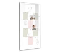 Tableau mural en verre effaçable | surface magnétique haut de gamme | aimants néodyme + marqueur + éponge | idéal affichage notes et photos- 60x120 - Planificateur annuel