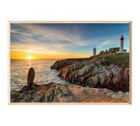 Tableau mural encadré CEANOTHE Phare bord de mer - 80x120 cm - Multicolore Multicolore