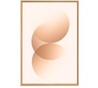 Tableau mural encadré rond abstrait 65x97 cm CEANOTHE Décoration Murale Art Décoratif Muraux Peinture Imprimée en HD Salon Chambre Bureau Fabriqué en France Beige G