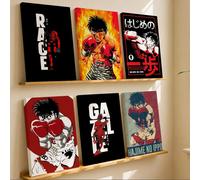 Tableau mural encadré Sports Anime H-Hajime no IppoS - Affiche encadrée pour décoration murale - Complète l'ambiance de n'importe quel mur Black04