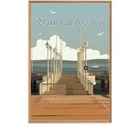 Tableau mural illustration bassin d'Arcachon CEANOTHE 65x97 cm Marron - Fabriqué en France Marron G
