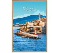 Tableau mural illustration Bastia CEANOTHE 65x97 cm Bleu - Fabriqué en France Bleu G