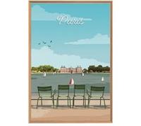 Tableau mural illustration jardin du Luxembourg Paris CEANOTHE 45x65 cm Multicolore - Fabriqué en France Multicolore G
