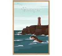 Tableau mural illustration phare de Men Ruz CEANOTHE 30x45 cm Vert - Fabriqué en France Vert G