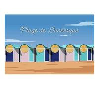 Tableau mural illustration plage de Dunkerque CEANOTHE 30x45 cm Multicolore - Fabriqué en France Multicolore G