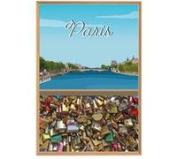 Tableau mural illustration pont des Arts Paris CEANOTHE 45x65 cm Multicolore - Fabriqué en France Multicolore G