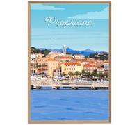 Tableau mural illustration Propriano CEANOTHE 65x97 cm Bleu - Fabriqué en France Bleu G