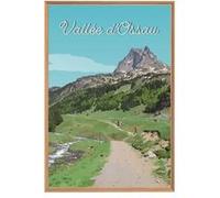 Tableau mural illustration vallée d'Ossau CEANOTHE 65x97 cm Vert - Fabriqué en France Vert G