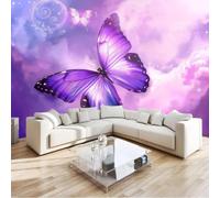 Tableau mural imprimé intissé effet 3D papillon violet aux couleurs oniriques, décoration murale moderne, poster artistique pour salon et chambre, sans odeur, 430 cm x 300 cm Affiche - Giclee - Tablea