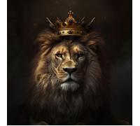 Tableau mural lion royal CEANOTHE - 65x65 cm - Animaux
