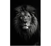 Tableau mural lion vertical CEANOTHE - 45x65 cm - Animaux