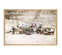 Tableau mural mat encadré van 65x97 cm CEANOTHE Décoration Murale Art Décoratif Muraux Peinture Imprimée en HD Salon Chambre Bureau Fabriqué en France Beige G