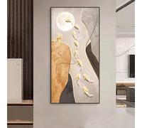 Tableau mural moderne encadré, peinture murale représentant neuf poissons, grandes sculptures murales décoratives, œuvres d'art pour couloir, entrée ou porte(C,60 * 120cm)