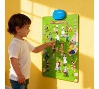 Tableau mural parlant 2025 pour enfants, tactile pour apprendre sans écran, affiche d'apprentissage en anglais avec chansons, ABC, chiffres, mots d'animaux et piano, apprentissage par le