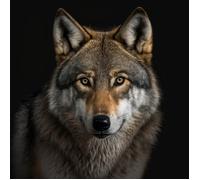 Tableau sur verre portrait loup 30x30 cm CEANOTHE Décoration Murale Art Décoratif Muraux Peinture Imprimée en HD Salon Chambre Bureau Fabriqué en France Marron G