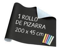 Tableau mural pour enfants - Vinyle adhésif noir, 200 x 45 cm avec couleurs - Tableau noir auto-collant - Idéal pour la créativité des enfants sans salir (1)