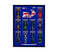 Tableau mural pour ensembles de construction de voitures de course Lego série 77242-77251, compatible avec cadre d'affichage 77242-77251, idées pour les amateurs de montage mural de voiture Lego, 60 x