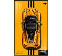 Tableau mural pour Lego 42172 P1 modèle de course Cadre photo avec bord en alliage d'aluminium - Cadre mural en bloc de construction (modèle de voiture non inclus) (D)