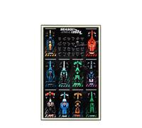 Tableau mural pour Lego 77242-77251 Série F1 - Support mural pour voiture de course - 50 x 80 cm (lumière LED USB D)