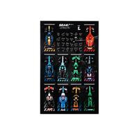 Tableau mural pour Lego 77242-77251 Série F1 Voiture de course - Support mural d'affichage / Cadre mural pour set de construction Voiture de course - 50 x 80 cm (D)