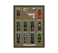 Tableau mural pour Lego 77242-77251 Series Racing Car Building Sets, compatible avec cadre d'affichage 77242-77251, idées pour les amateurs de montage mural de voiture Lego, 60 x 80 cm, cadre