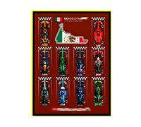 Tableau mural pour Lego 77242-77251 Series Racing Car Building Sets, idées pour les amateurs de montage mural de voiture Lego, 60 x 80 cm, cadre uniquement (lumière USB - Mexique)