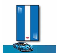 Tableau mural pour Lego Technic Bugatti Chiron Race Car 42083, compatible avec Lego Bugatti Technic, idée cadeau pour les amateurs de support mural de voiture Lego, 50 x 80 cm, uniquement panneau