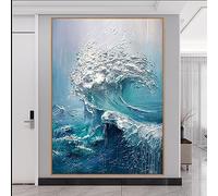 Tableau Mural Pour Salon,Art Mural Sur Toile 100 % Peint À La Main Avec Des Vagues Abstraites, Peintures Murales D'Art Contemporain, Peinture Faite À La Main Sans Cadre, Décorations De Bureau, Pei