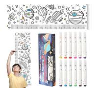 Tableau mural pour, tableau de croissance des - Supplies en retrait de la règle de bébé | Règle de mesure de la hauteur avec 12 stylos de couleur pour les jardins d'et les centres d'éducation de la p