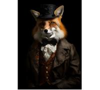 Tableau Mural Renard Victorien CEANOTHE - 30x45 cm - Insolite