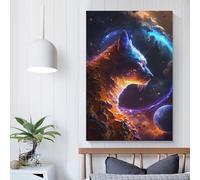 Tableau mural représentant le dieu chat de l'univers, idéal pour le salon, la chambre, la cuisine, le couloir, les escaliers, les toilettes, 30 x 45 cm
