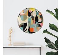 Tableau mural rond vintage en fer à suspendre en forme de chat moderne du milieu du siècle - Cadre photo pour salon, entrée, chambre à coucher