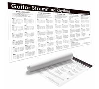 Tableau mural rythmes de frappe de guitare 45,7 x 91,4 cm - Plus de 50 motifs de frappe pour pop, rock, country, funk et plus encore - Améliore le timing, le groove et l'accompagnement - Poster