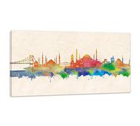Tableau mural Skyline City Istanbul - Images Istanbuler - Couleur 40 x 80 cm - Impression d'art 2 cm (Div. Paul Sinus Art Impression sur toile tendue Motif métropolitaines de l'Europe