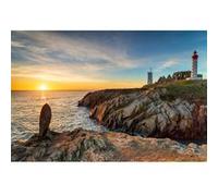 Tableau mural sunset phare Saint-Mathieu CEANOTHE 65x97 cm Jaune - Fabriqué en France Jaune G