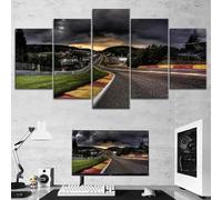 Tableau Murale Decoration 5 Panneau Circuit des voitures de sport sur route de rallye du Nurburgring Mural Art Peinture Photos Bureau À Domicile Bain Grand Tableau Decoration Poster Mural Xxl 200X100