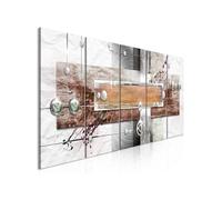 Tableau Mysterious Mechanism (5 Parts) Narrow Brown-Taille L 200 x H 80 cm Imprimé G