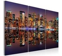 Tableau New York avec une réflexion sur l'eau-Taille L 60 x H 40 cm Imprimé G